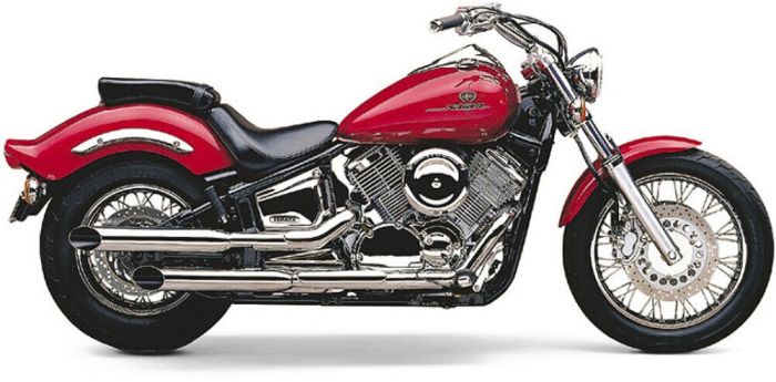 Глушитель Slash-Cut Mufflers Chrome для VStar 1100 04-09