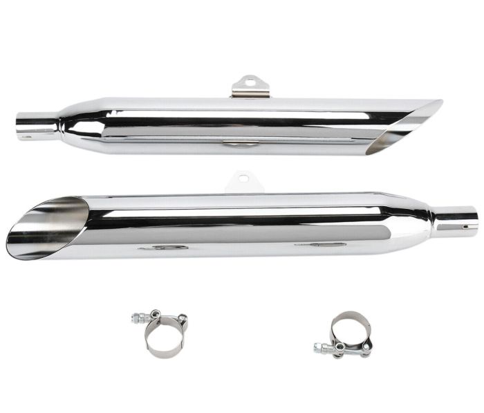 Глушитель Slash-Cut Mufflers Chrome для VStar 1100 04-09